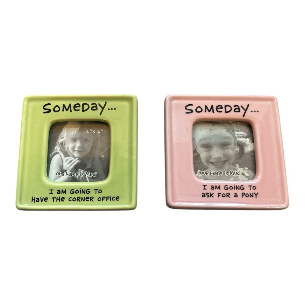 Lorrie Veasey Pink and Green Kids Photo Picture Frame Bundle